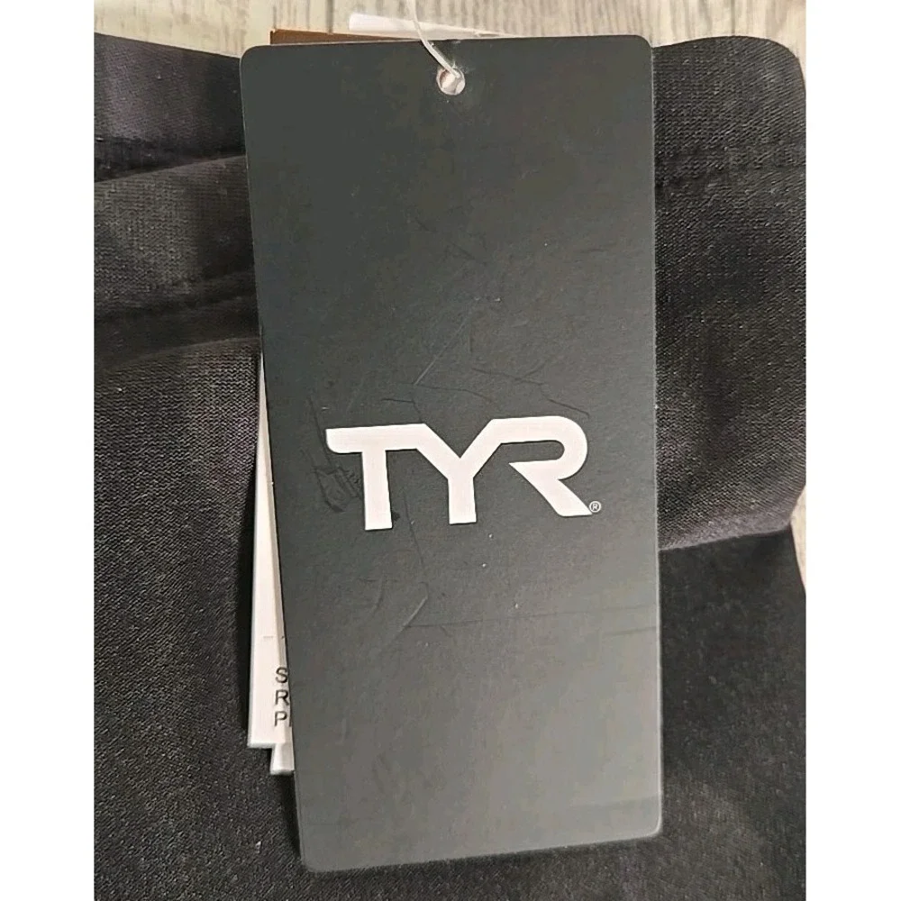 TYR Swim Shorts Trunks XL (38) Jammer Vaporwave Black Drawstring Men's NEW